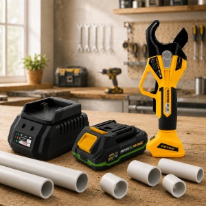 Pachet Foarfeca Electrica Tevi ROTOR RFT-18V 18V Brushless + Acumulator 2Ah + Incarcator 18V