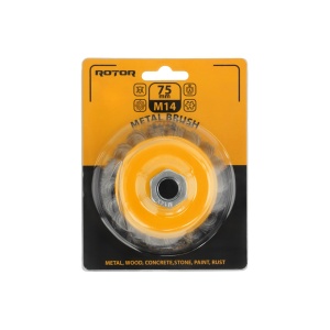 Perie Sarma Cupa Noduri Rasucite ROTOR, 75mm, M14, pentru polizor - Img 3