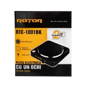 Plita electrica cu 1 ochi ROTOR RTE-1001BK, 1000 W, diametru 155 mm, temperatura reglabila - Img 5