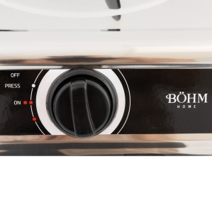 Plita Gaz 2 Arzatoare cu Aprindere Electrica Bohm BG-MG-002C, crom - Img 4