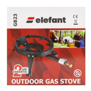 Arzator Pirostrie Elefant GB-23, 1 inel, fonta, 6.5kW, gaz propan-butan, pentru gatit exterior - Img 3