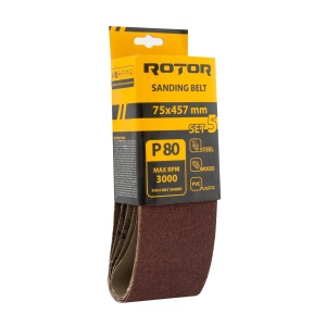 Banda de Slefuit ROTOR, 75x457mm, P80, set 5 buc