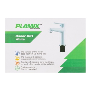 Baterie Baie Plastic Plamix Oscar-001, alba, monocomanda, pentru lavoar - Img 5