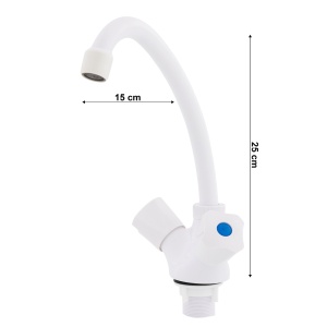 Baterie Lavoar Plastic Plamix Omega-271, alba, monocomanda, pentru baie - Img 3