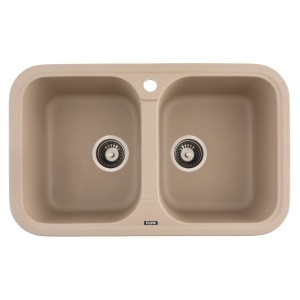 Chiuveta Bucatarie Granit Dubla Flow FCB-7647TS, 76x47cm, seria Twins, sahara