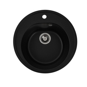 Chiuveta Bucatarie Granit Elefant Premium Luna, 510mm, negru metalic, compacta