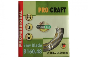 Disc Circular Lemn ProCraft B160.48, 160mm, 48 dinti, taiere fina lemn