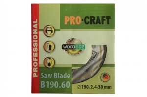 Disc Circular Lemn ProCraft B190.60, 190mm, 60 dinti, taiere fina lemn