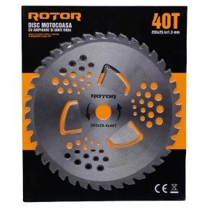 Disc Motocoasa ROTOR, 40T, Vidia cu aripioare, 255x25.4x1.3mm - Img 2