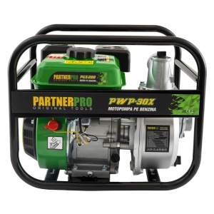 Motopompa pe benina PartnerPro, 6.5cp, 163cc, 4 timpi, 500l/min, capacitate rezervor 4l, inaltime refulare 26, adancime aspiratie 8m, diametru iesire 2", include furtun pompieri cauciucat 20m - Img 4