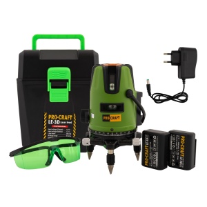 Nivela Laser ProCraft LE-3D, 3 linii rosii, IP54, pentru montaj si constructii - Img 8