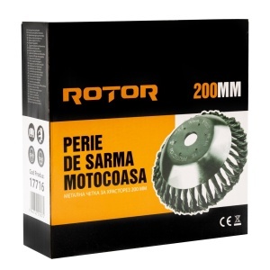 Perie Sarma Motocoasa ROTOR, 200mm, accesoriu motocoasa - Img 3