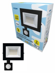 Proiector LED cu Senzor Miscare Flow FPL20W-SM, 20W, 6500K lumina rece