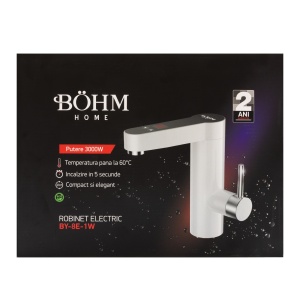 Robinet Electric Instant Bohm BY-8E-1W, 3000W, alb, afisaj digital, compact - Img 2