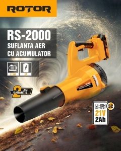 Suflanta Aer Acumulator ROTOR RS-2000, 21V, 2Ah, cu incarcator