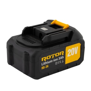 Acumulator ROTOR RB-3A, 20V, 3Ah, Li-ion, pentru scule ROTOR 20V - Img 2