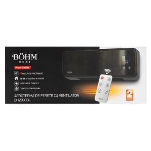 Aeroterma Perete cu Display si Telecomanda Bohm BH2000BL, 2000W, 20-25 m2 - Img 7
