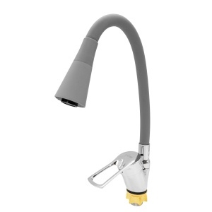Baterie Bucatarie Flow XI-CG452ZG, zinc gri crom, pipa flexibila 430mm, 2 functii