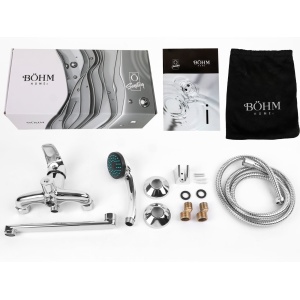 Baterie Cada cu Dus BOHM HOME BSB-06-15/03ZC, pipa rotativa, para si furtun 175 cm incluse, crom - Img 7