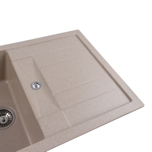 Chiuveta Bucatarie Granit Elefant Premium Troya 7850, 776x496mm, safari bej - Img 6