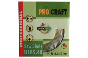 Disc Circular Lemn ProCraft B185.40, 185mm, 40 dinti, pentru fierastraie circulare