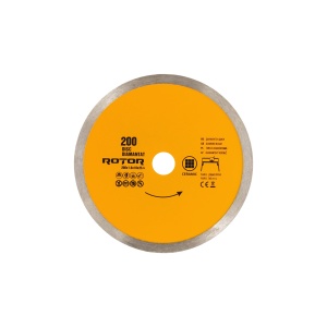 Disc Diamantat ROTOR 200mm, 1.6mm, alezaj 25.4mm, continuu cu apa, pentru ceramica - Img 2
