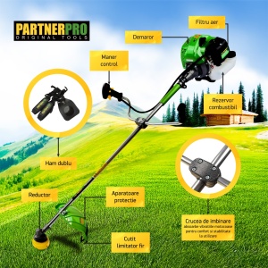 Motocoasa Benzina PartnerPro DX52E, 5.5CP, 2T, 10000 RPM, pentru iarba si tufis - Img 2