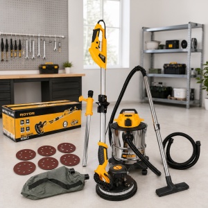 Pachet Rotor: Aspirator umed/uscat, 1200w, 20l, 20kPa, slefuitor pereti 750W, 1750rpm, diametru disc 225mm