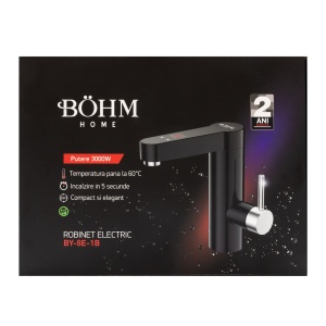 Robinet Electric Instant Bohm BY-8E-1B, 3000W, negru, afisaj digital, compact - Img 2