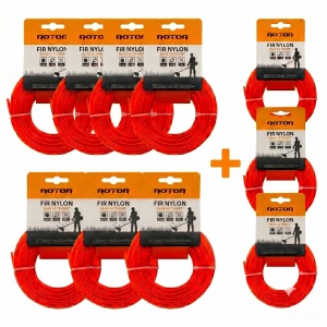 Set 10 Fire Nylon Rotund ROTOR, 1.6mm x 15m, rosu, pentru motocoasa si trimmer