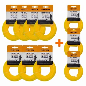 Set 10 Fire Nylon Stea ROTOR, 2.7mm x 15m, galben, pentru motocoasa si trimmer