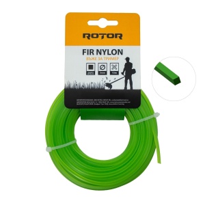 Set 5 Fire Nylon Patrat ROTOR, 3mm x 15m, verde, pentru motocoasa si trimmer - Img 2