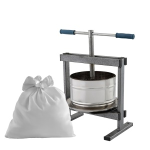 Teasc Presa Struguri Vilen, inox, 10L, cu picioare, pentru vin artizanal