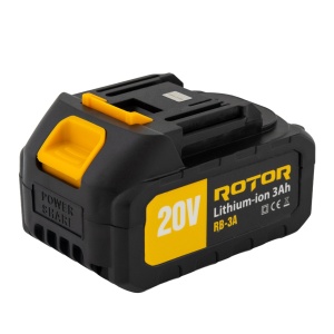 Acumulator ROTOR RB-3A, 20V, 3Ah, Li-ion, pentru scule ROTOR 20V