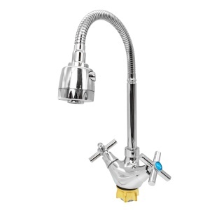 Baterie Bucatarie Flow TE-535ZB, zinc crom, pipa flexibila 430mm, 2 functii