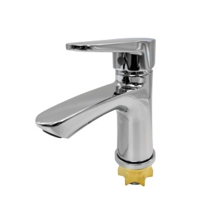 Baterie Lavoar Flow 061-401ZC, zinc crom, pipa fixa, monocomanda