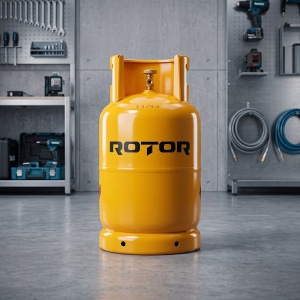 Butelie gaz GPL cu guler Rotor, volum 26l, metal, omologata ISCIR pentru Aragaz, Plita sau Soba, include furtun 2m, ceas regulator, cleme, cheie, garnitura - Img 8