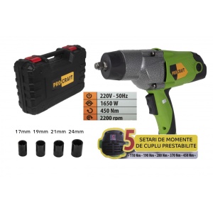 Cheie cu Impact Electrica ProCraft ES1650, pentru strangere suruburi si piulite