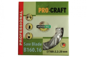 Disc Circular Lemn ProCraft B160.16, 160mm, 16 dinti, debitare rapida lemn