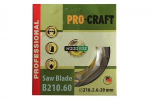 Disc Circular Lemn ProCraft B210.60, 210mm, 60 dinti, taiere fina lemn