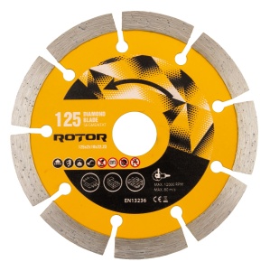 Disc Diamantat ROTOR 125mm, 2mm, alezaj 22.23mm, segmentat, pentru taiere beton - Img 2