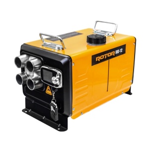 Incalzitor Diesel ROTOR RID-12, 12 kW, rezervor 5 L, 12V/24V/230V, 4 iesiri aer aluminiu, controler LCD, telecomanda, pentru auto, garaj, camping si cabana