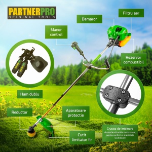 Motocoasa Benzina PartnerPro PPA-56, 2T, 5.8CP, 10000 RPM, pentru iarba si tufis - Img 2