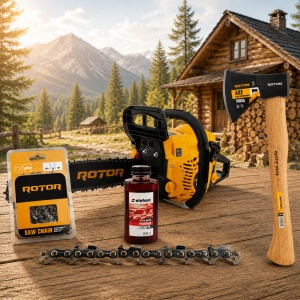 Pachet Drujba Benzina ROTOR RCS-5200 + Lant Full-Chisel 40cm + Ulei 2T
