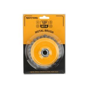 Perie Sarma Cupa Noduri Rasucite ROTOR, 100mm, M14, pentru polizor - Img 3