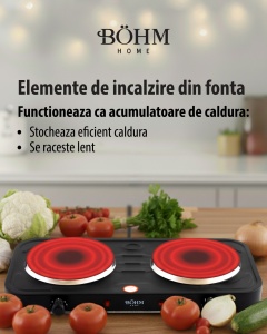 Plita Electrica Dubla Bohm BE-H-004L-B, 2 ochiuri, negru - Img 7