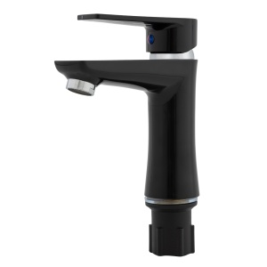 Baterie Baie Plastic Plamix Oscar-001, neagra, monocomanda, pentru lavoar