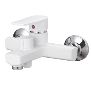 Baterie Cada Plastic Plamix LEO-009 Euro, alba, monocomanda, cu para dus