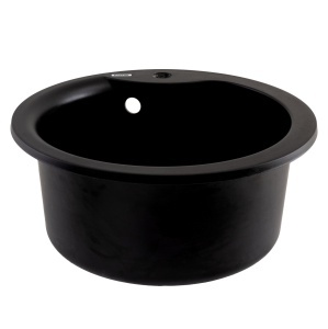 Chiuveta Bucatarie Granit Rotunda Flow FCB-485WBM, 48.5cm, seria Wave, black metallic - Img 2