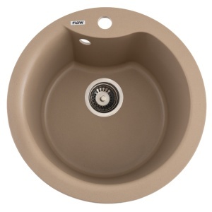 Chiuveta Bucatarie Granit Rotunda Flow FCB-485WS, 48.5cm, seria Wave, sahara